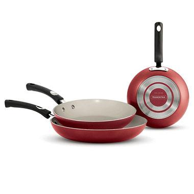 Tramontina Ceramic-Reinforced Nonstick Fry Pans, Set of 3 - Cayenne Red