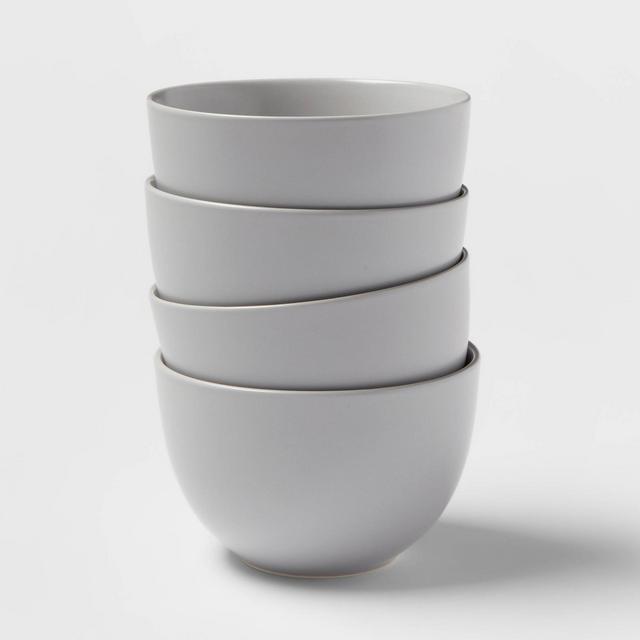27oz 4pk Stoneware Acton Cereal Bowls Gray - Threshold™