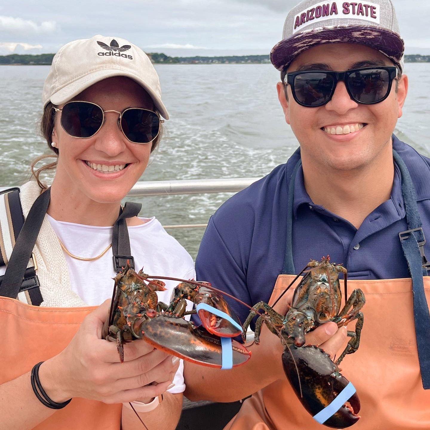 We caught these lobstas!