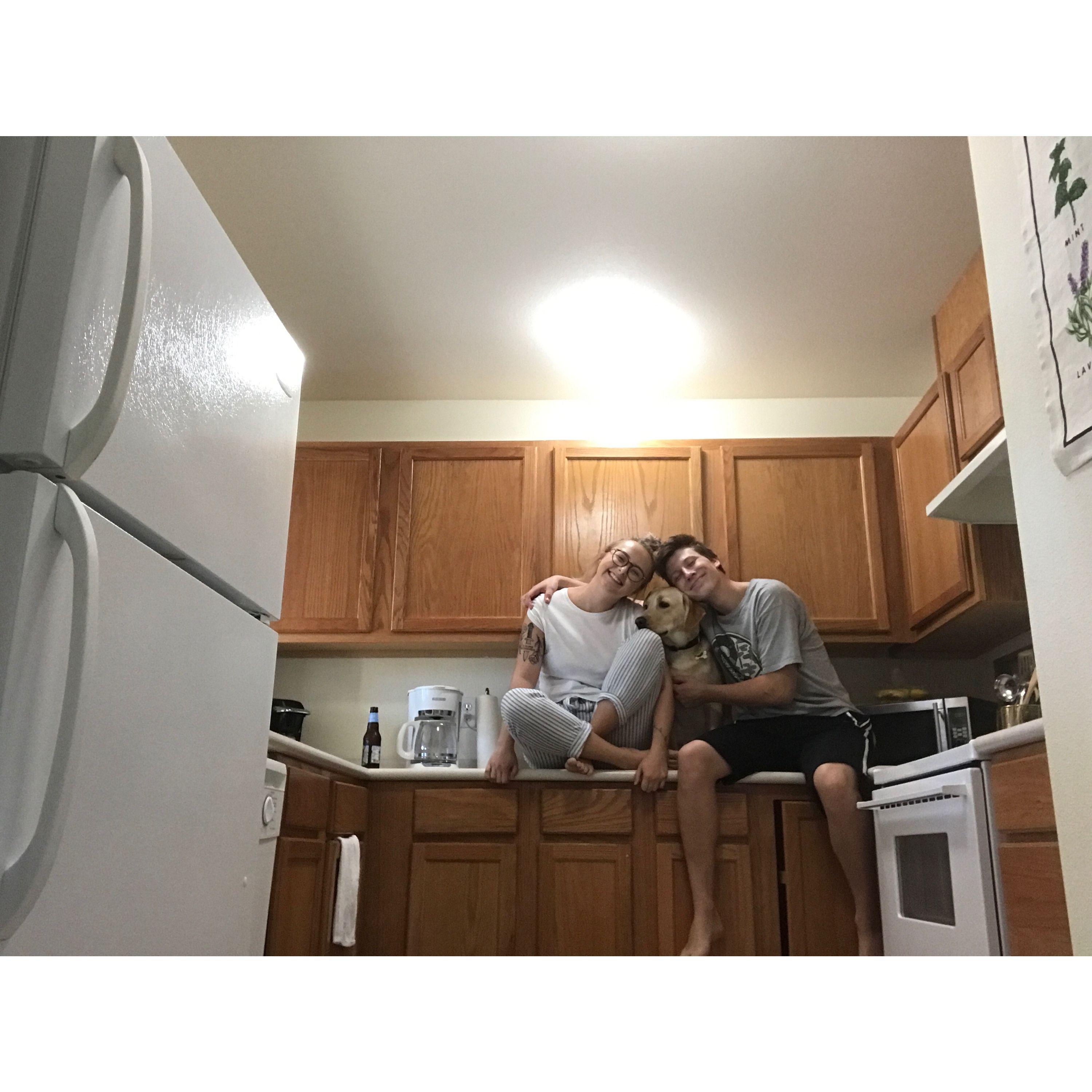 2017- Our first photo in our first apartment!