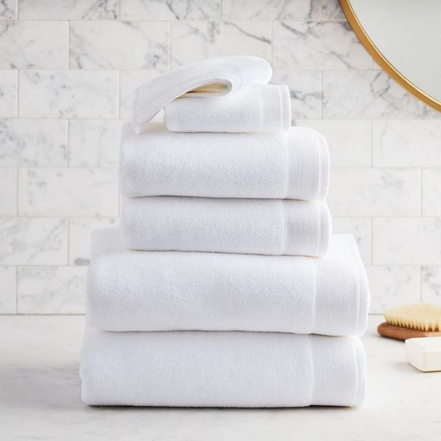 Organic Luxe 550GSM Fibrosoft Towel White S6 Pack