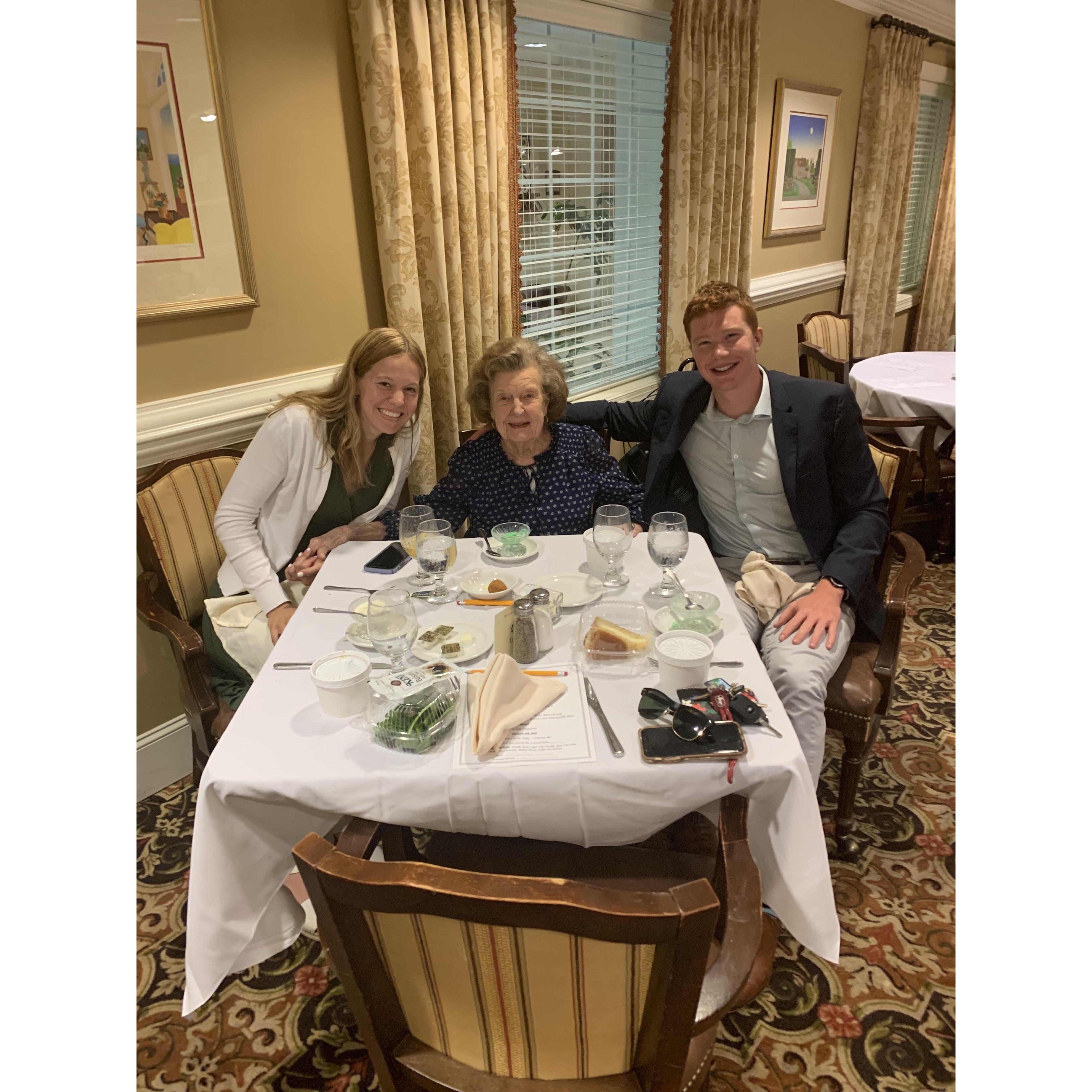 At one of our weekly dinners with Grammy!