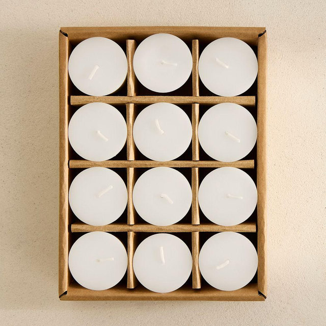 Signature Wax Votive Candles, White, Set of 12