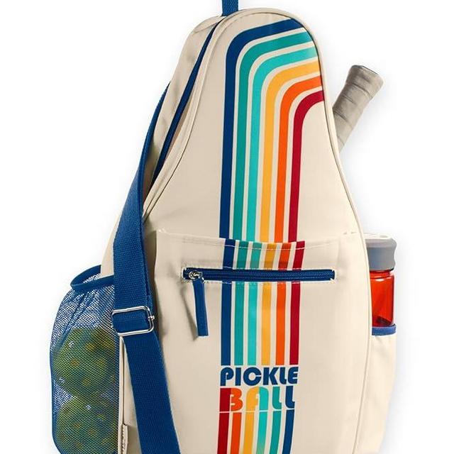 STEEL MILL AND CO. Pickleball Bags for Ladies and Men, Unisex Pickleball Bag Holds 4 Pickleball Paddles, Adjustable Sling Bag with Fence Hook and Water Bottle Holder