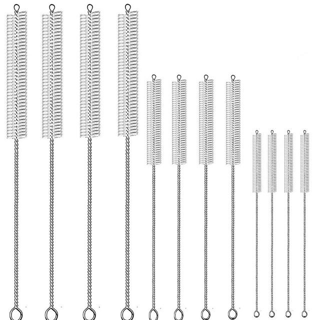 Extra Long 12 Pieces Drinking Straw Cleaning Brush Kit, 12 Inches, 10 Inches and 8 Inches Straw Cleaner, Bendable Straw Brush For Multiple Size Straws