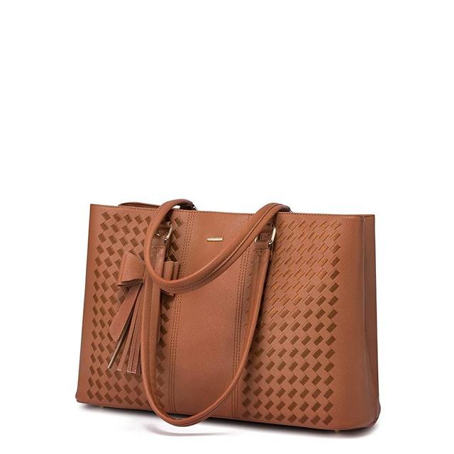 Laptop Tote Bag for Women 15.6 Inch Waterproof Leather Computer Bags Women Business Office Work Bag Briefcase