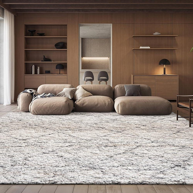 SAFAVIEH Area Rug 8x10 - Fontana Shag Collection - Large - Grey & Ivory, Modern Design, Non-Shedding & Easy Cleaning, Ultra Plush Thick Pile, Ideal for Living Room, Bedroom, Dining Space (FNT886F)