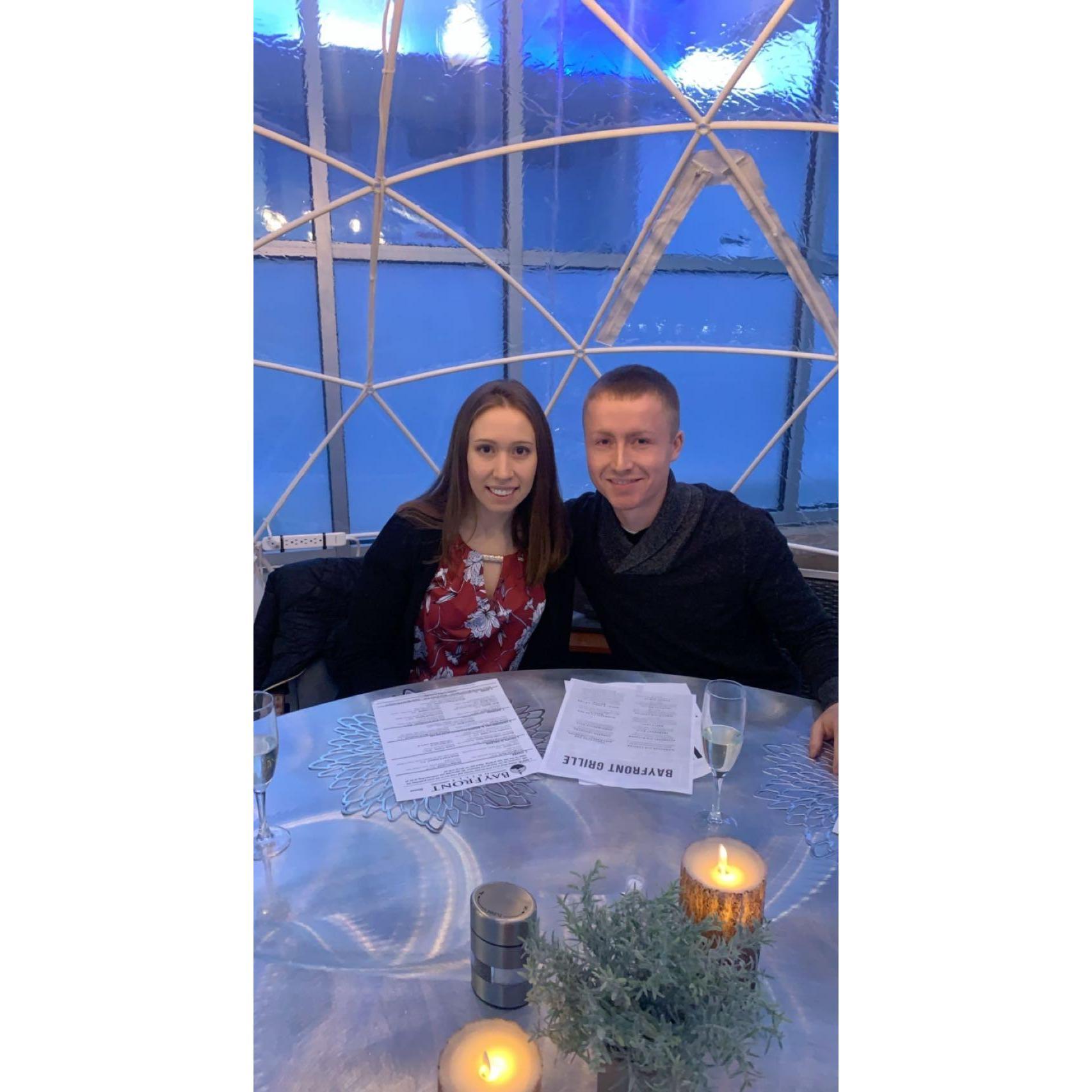 In our igloo just before he proposed