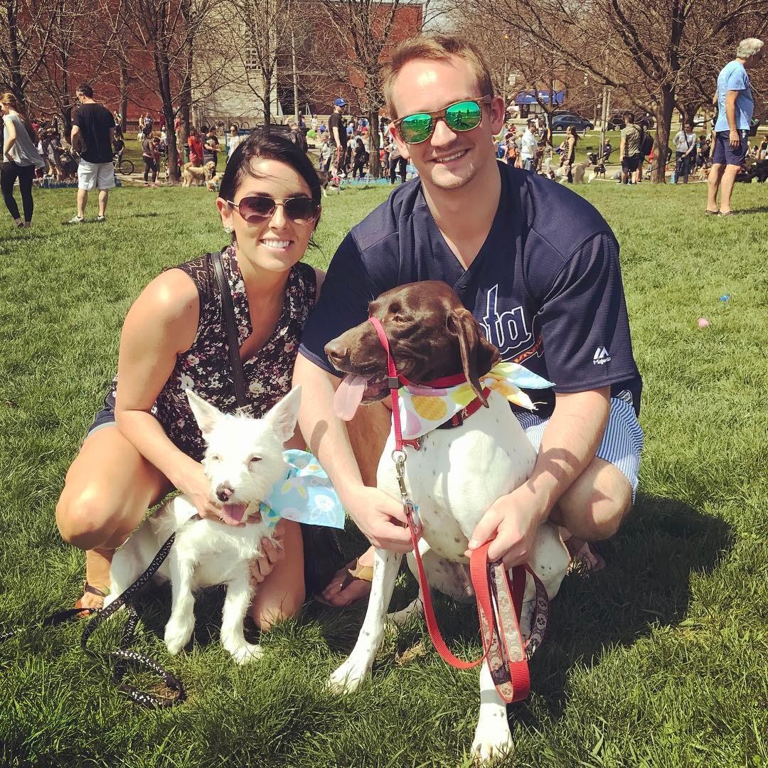 Easter egg Hunt for our fur babies in Chicago.  (Before River was born)