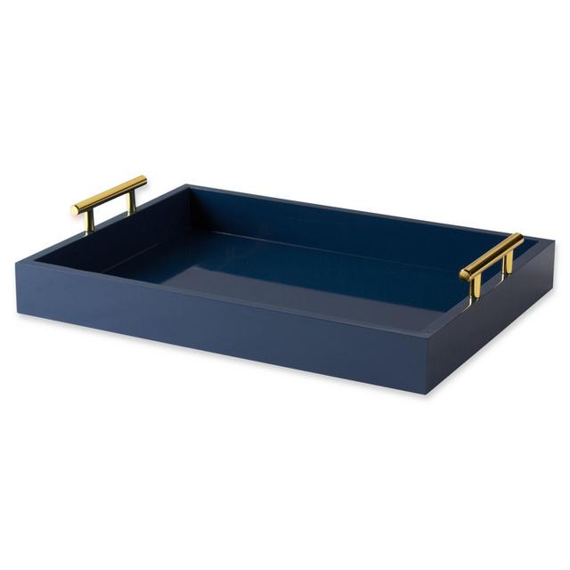 Kate and Laurel Lipton Decorative Tray in Blue/Gold