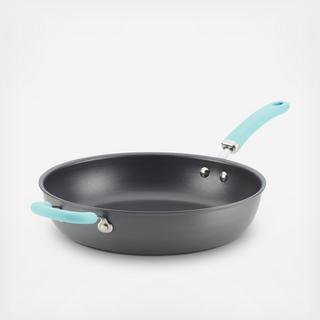 Create Delicious Hard-Anodized Aluminum Nonstick Deep Skillet
