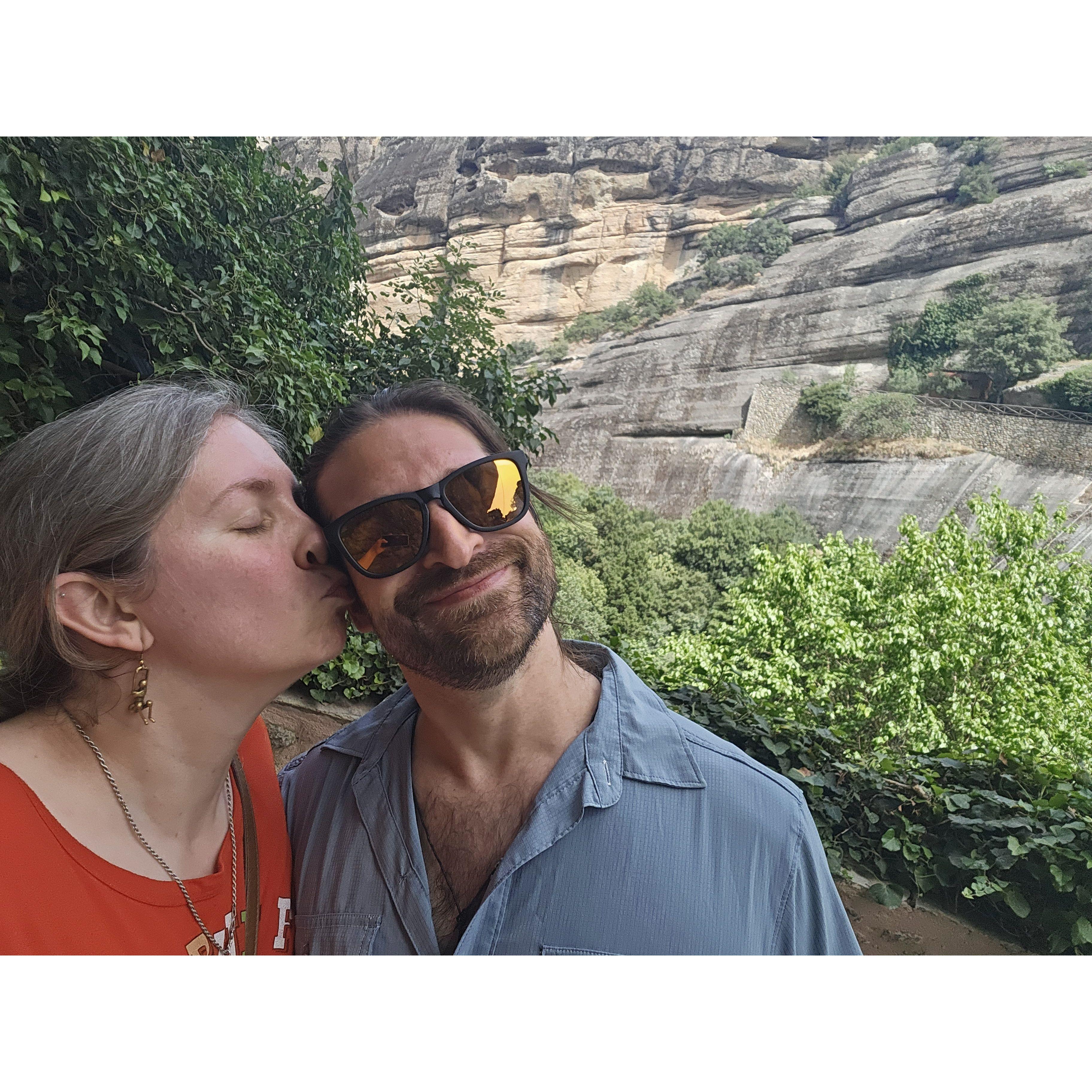We'd been engaged for less than a day, enjoying Meteora as fiancé and fiancée