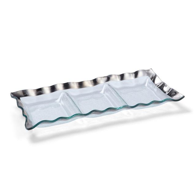 Annieglass Ruffle 3-Section Tray
