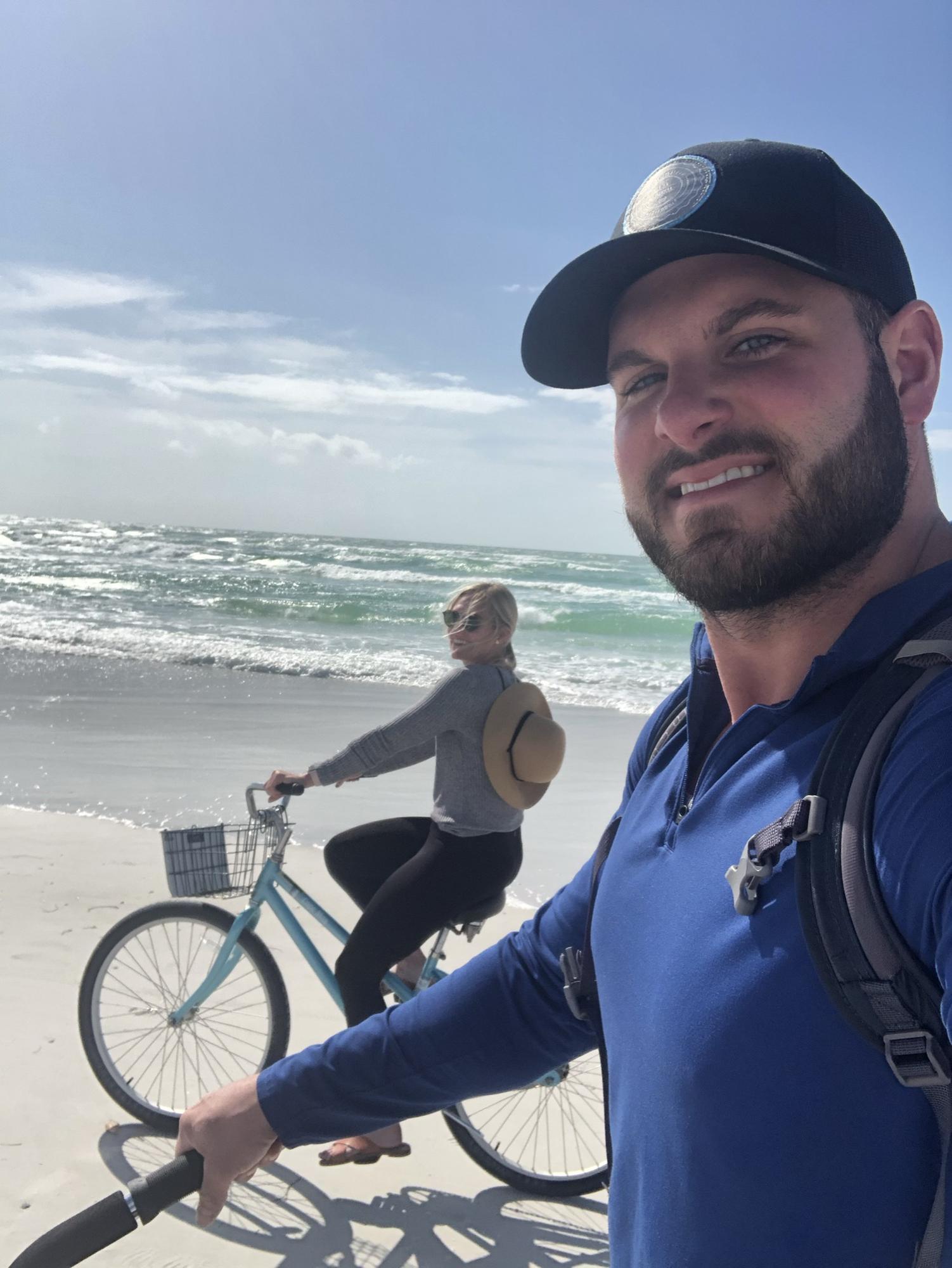 Biking on the beach in Siesta Key, FL!