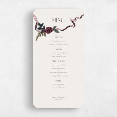 Purple Rounded Wedding Menu - Moreau