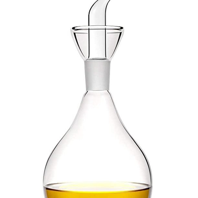 HAIZEEN Olive Oil Dispenser Oil Bottle Glass with No Drip Bottle Spout(18 ounce, Smooth surface)