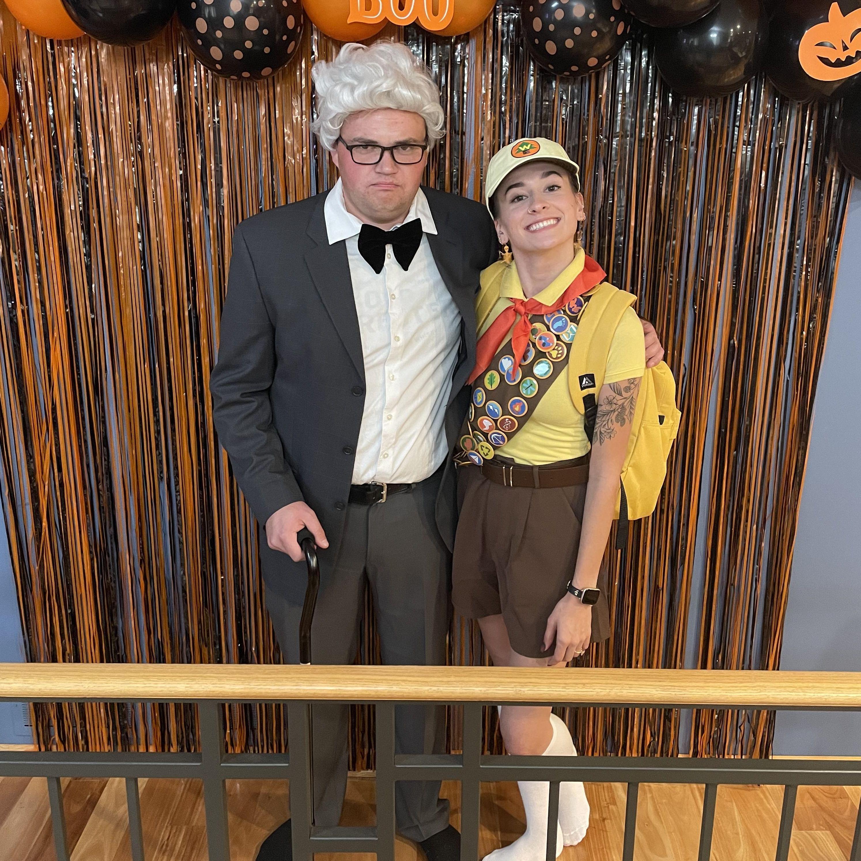 Our 2024 Halloween Costume. Carl and Russel from UP. October 2024.