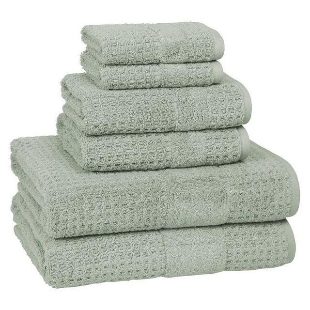 6pc Checkered Bath Towel Set - Cassadecor