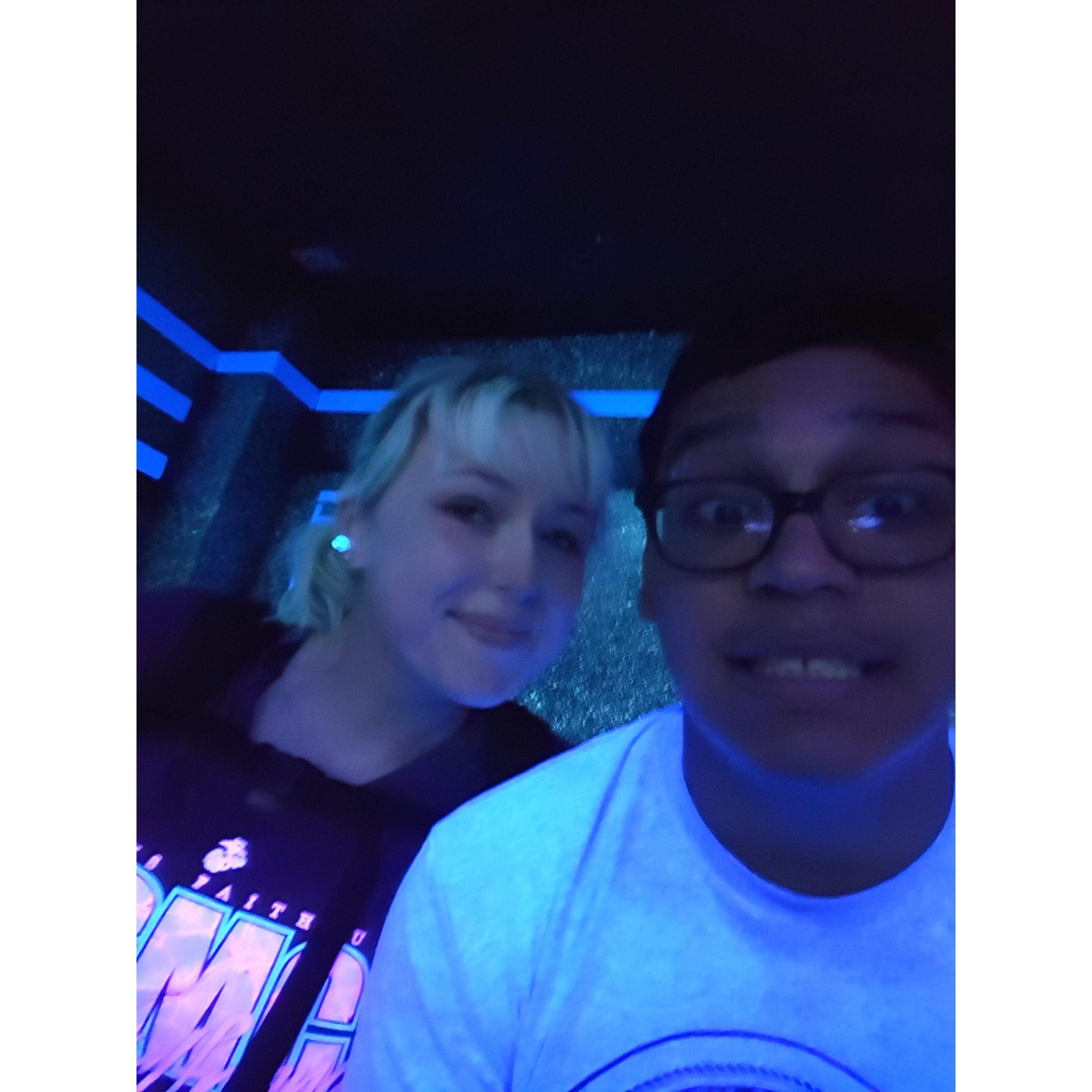 Getting ready for laser tag!