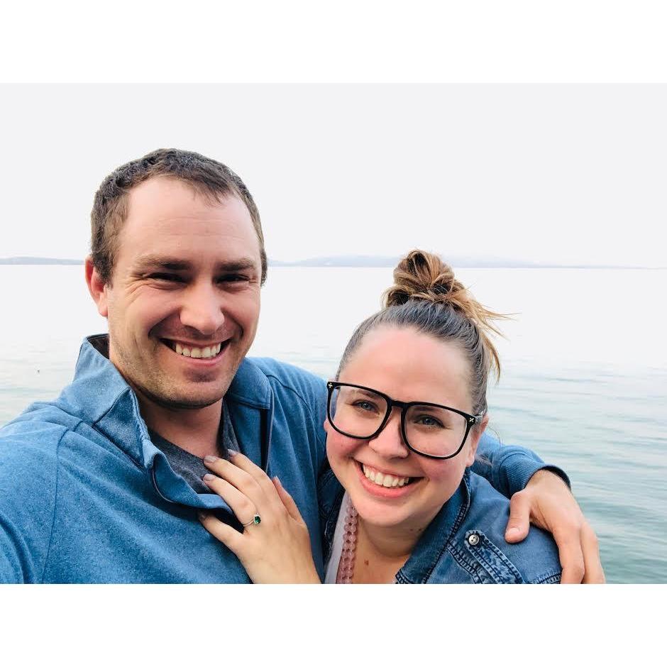 Our official "We're engaged! We're engaged!" photo.