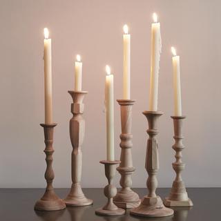 Hardwood Candlestick No 5, Set of 2