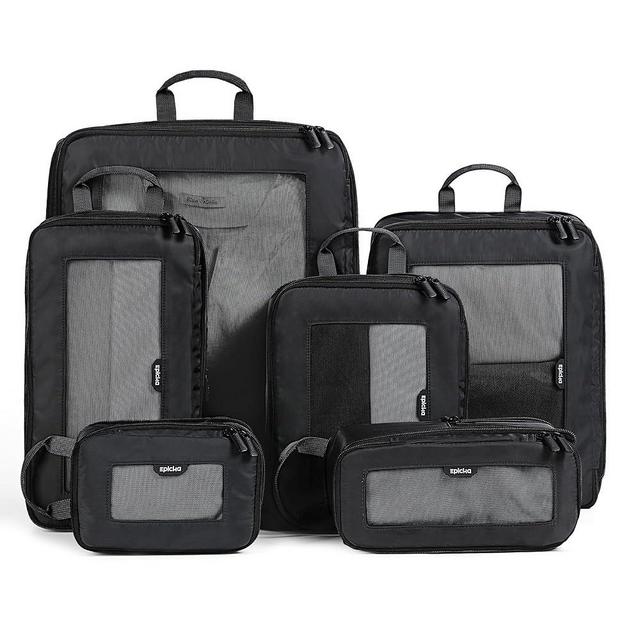 EPICKA TripCozy Compression Packing Cubes - 6 Set Durable Travel Organizer Bags with Mesh Top, Expandable Travel Accessories for Carry on, Luggage, Suitcase, Backpack (Dark Grey)