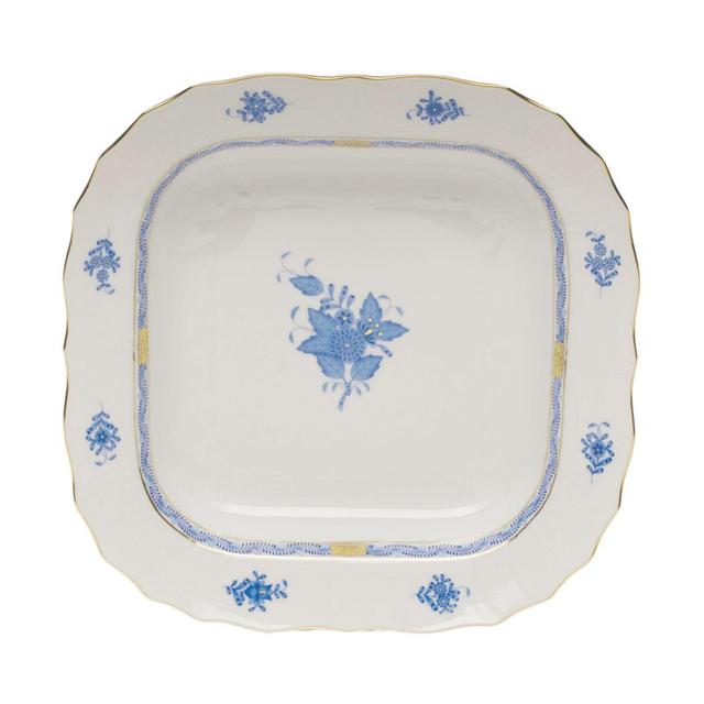 Herend Chinese Bouquet Blue Square Fruit Dish