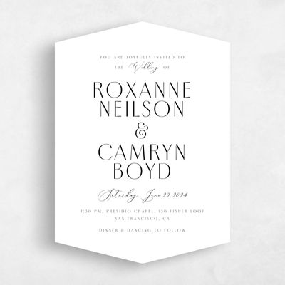 White Diamond Wedding Invitation - Paloma Portrait