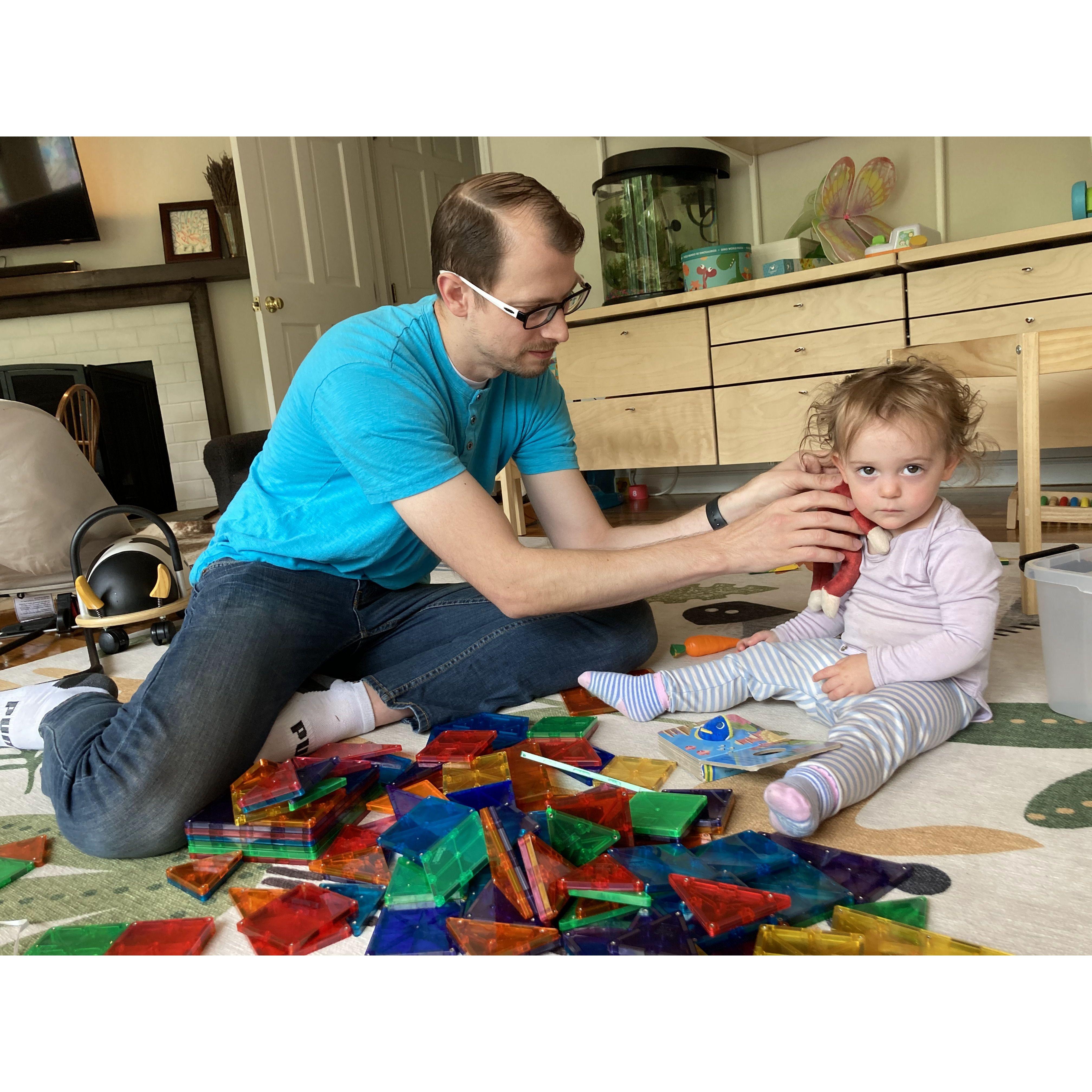 Adam bonding with Frances for the first time.