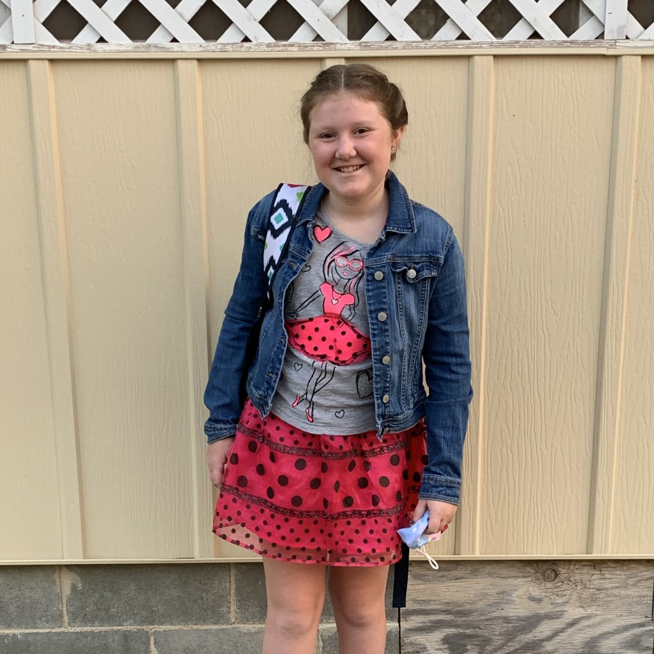 Kennedy's first day of school, Aug 2020