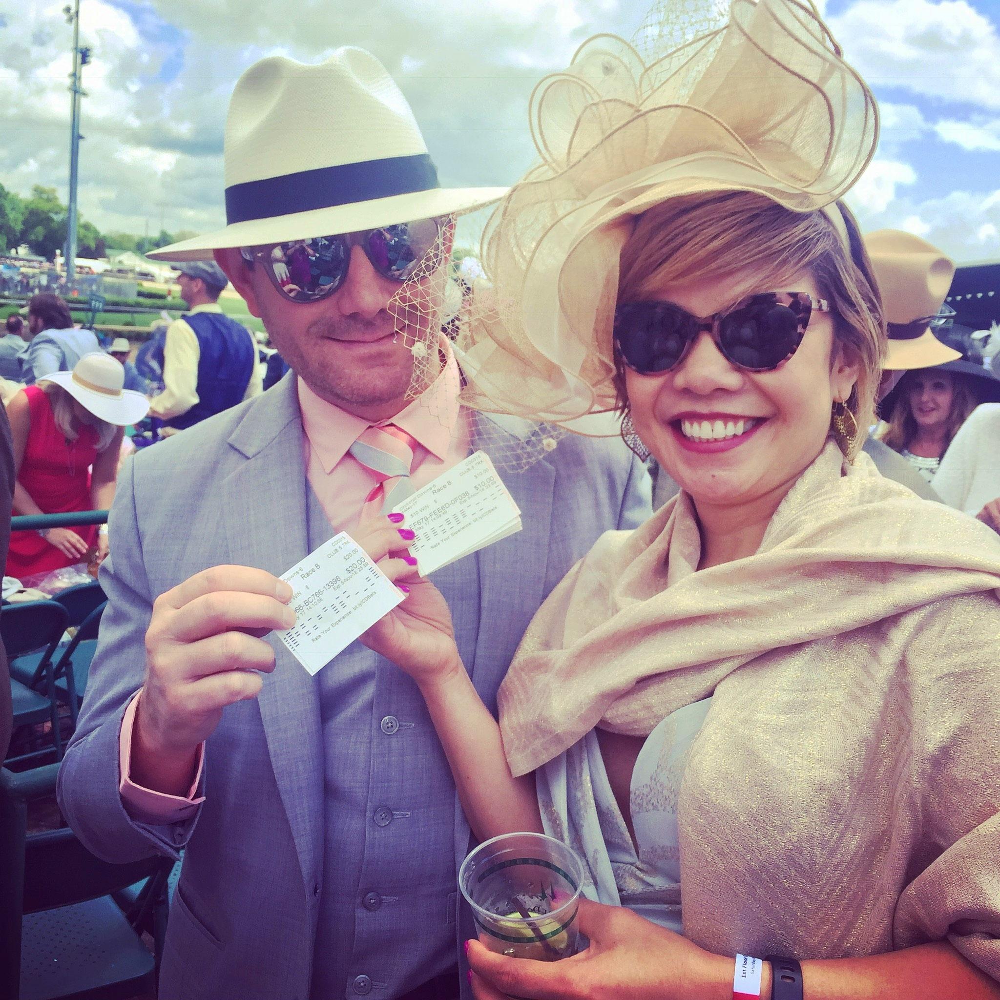 Our first Kentucky Derby together! This was the first time that Kenny got to meet Luyen's family and her parents!