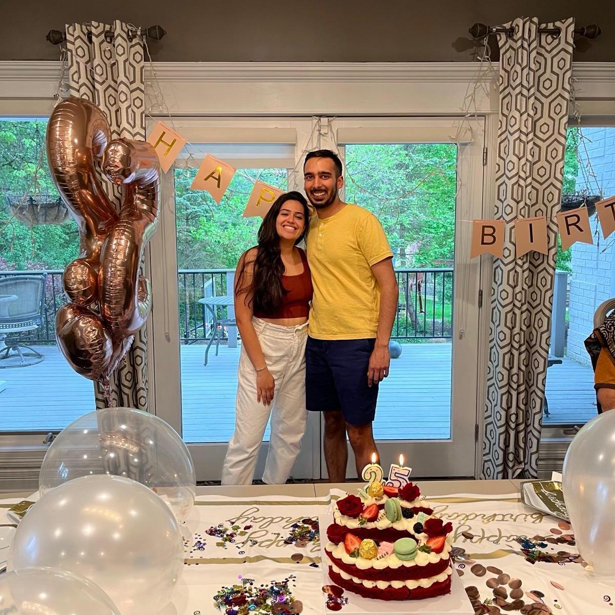 Celebrating Sim's 25th bday together in her family home in Chicago