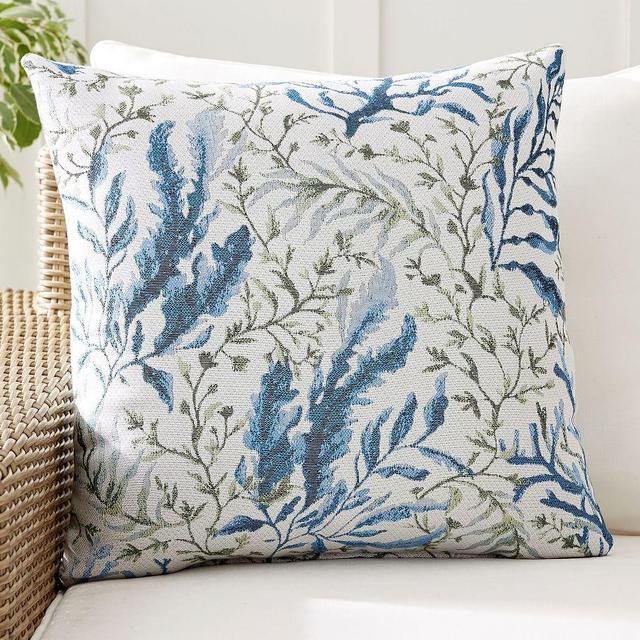Sunbrella® All Over Seaweed Indoor/Outdoor Pillow, 22 x 22", Cool Multi