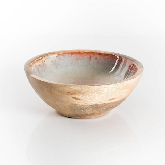 Cravings by Chrissy Teigen Round Wood Bowl with Enamel Interior