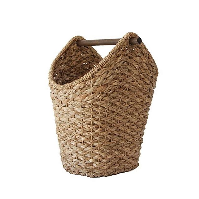 Creative Co-op Bankuan Braided Oval Toilet Paper Wood Bar Bathroom Basket, Natural