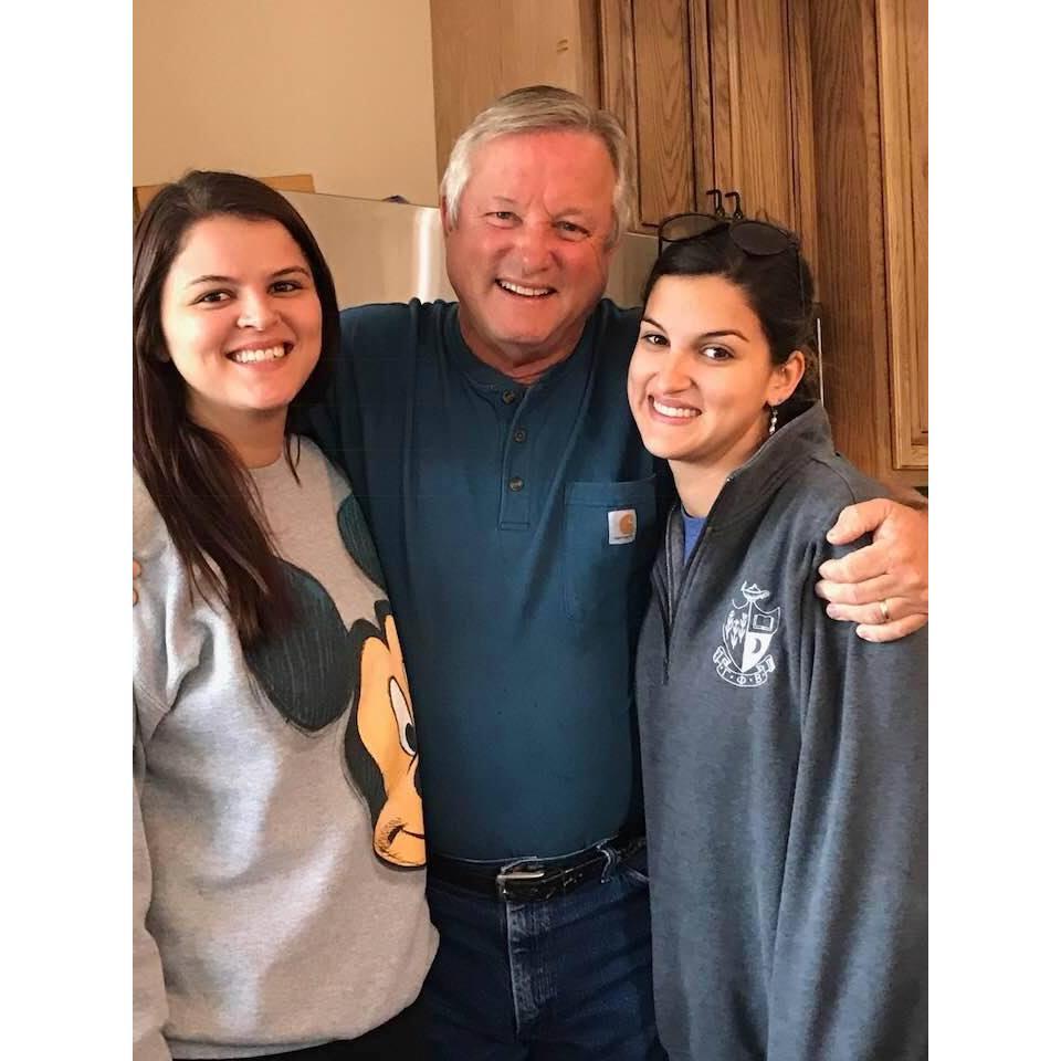 A dad and his girls (missing Kim, she hates pictures!)