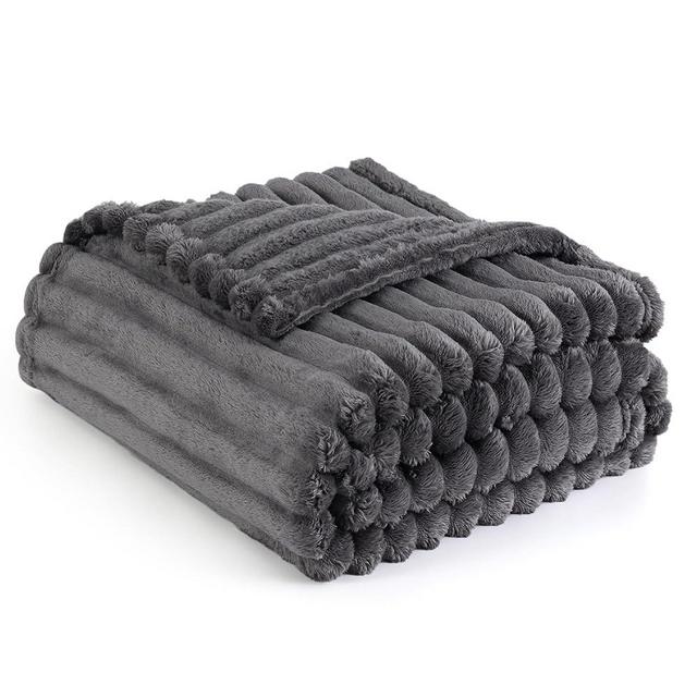 Bedsure Grey Fleece Throw Blanket for Couch - Super Soft Cozy Blankets for Women, Cute Small Blanket for Girls, 50x60 Inches