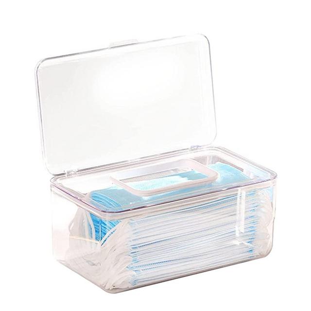 Acrylic Tissue Box Facial Dispenser Box Cover Holder Clear Desktop Tissue Box Holder Dustproof Wet Wipes Masque Dispenser Holder for Home Office