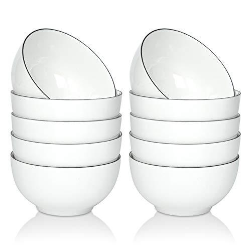 AnBnCn 17 Ounces Porcelain Bowl Set, 10 Packs, White