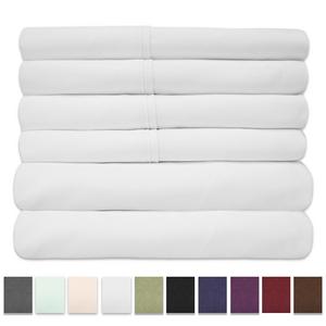 Sweet Home Collection 6 Piece 1500 Thread Count Deep Pocket Queen Bed Sheet Set with 4 Pillow Cases, White
