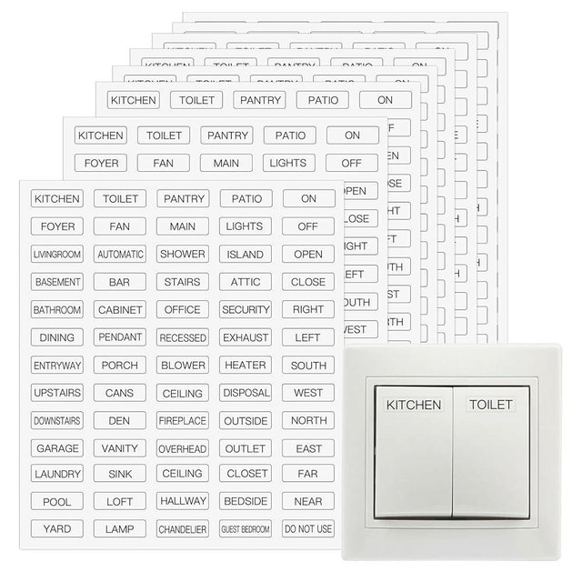 GSCWLD 650 PCS Light Switch Labels,Transparent Switches Identification Stickers Label for Home Office