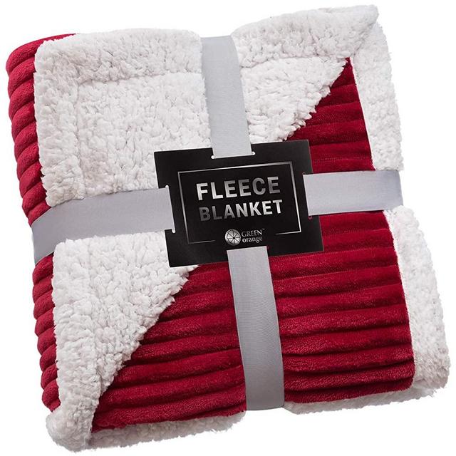Sherpa Blanket Fleece Throw – 60x80, Red Wine – Soft, Plush, Fluffy, Warm, Cozy, Thick – Perfect for Bed, Sofa, Couch, Chair