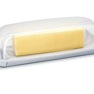 Butter Hub Butter Dish with Lid, Butter Keeper for Countertop, Easy Scoop, No Mess Lid, Dishwasher Safe (Clear)