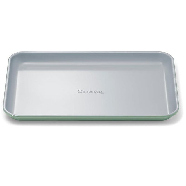Caraway Nonstick Ceramic Small Baking Sheet (9x13”) – Non-Toxic, PTFE & PFOA Free – Oven Safe – Aluminized Steel Core – Mini Sheet Pan for Baking, Roasting & More - Sage