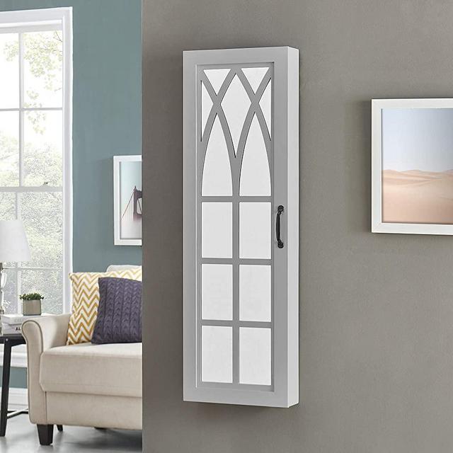 FirsTime & Co. Gray Rustic Farmhouse Arch Jewelry Armoire, American Designed, Gray, 14 x 3.75 x 43 inches (81017)