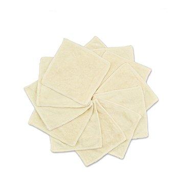 Babygoal Reusable Bamboo Baby Wipes, Washable Small Size Saliva Towel Face Wipes,12 Pack Cloth Wipes 12bw01f