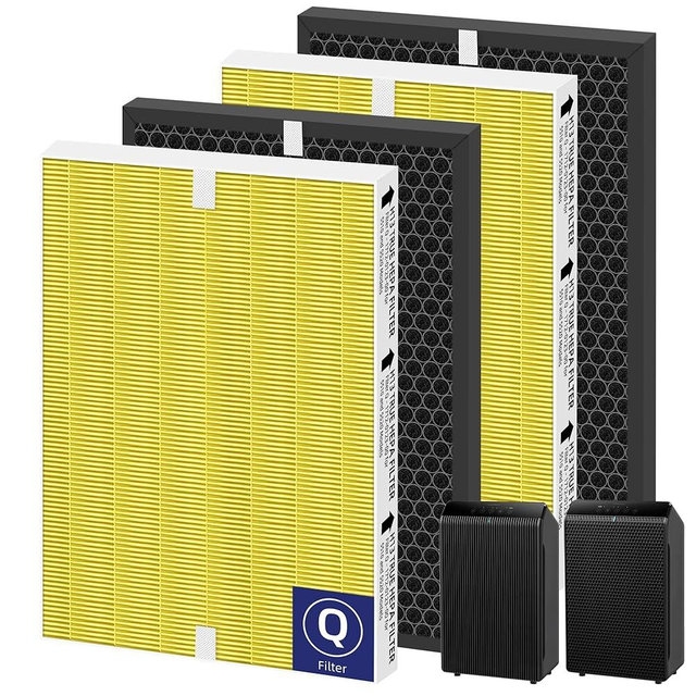 Pulluty 5510 5520 HEPA Pet Care Air Purifier Filter Q Replacement for Winix 5510 5520 Plasmawave Air Purifier H13 True HEPA Carbon Filter,# 1712-0123-00,2 Combon Set
