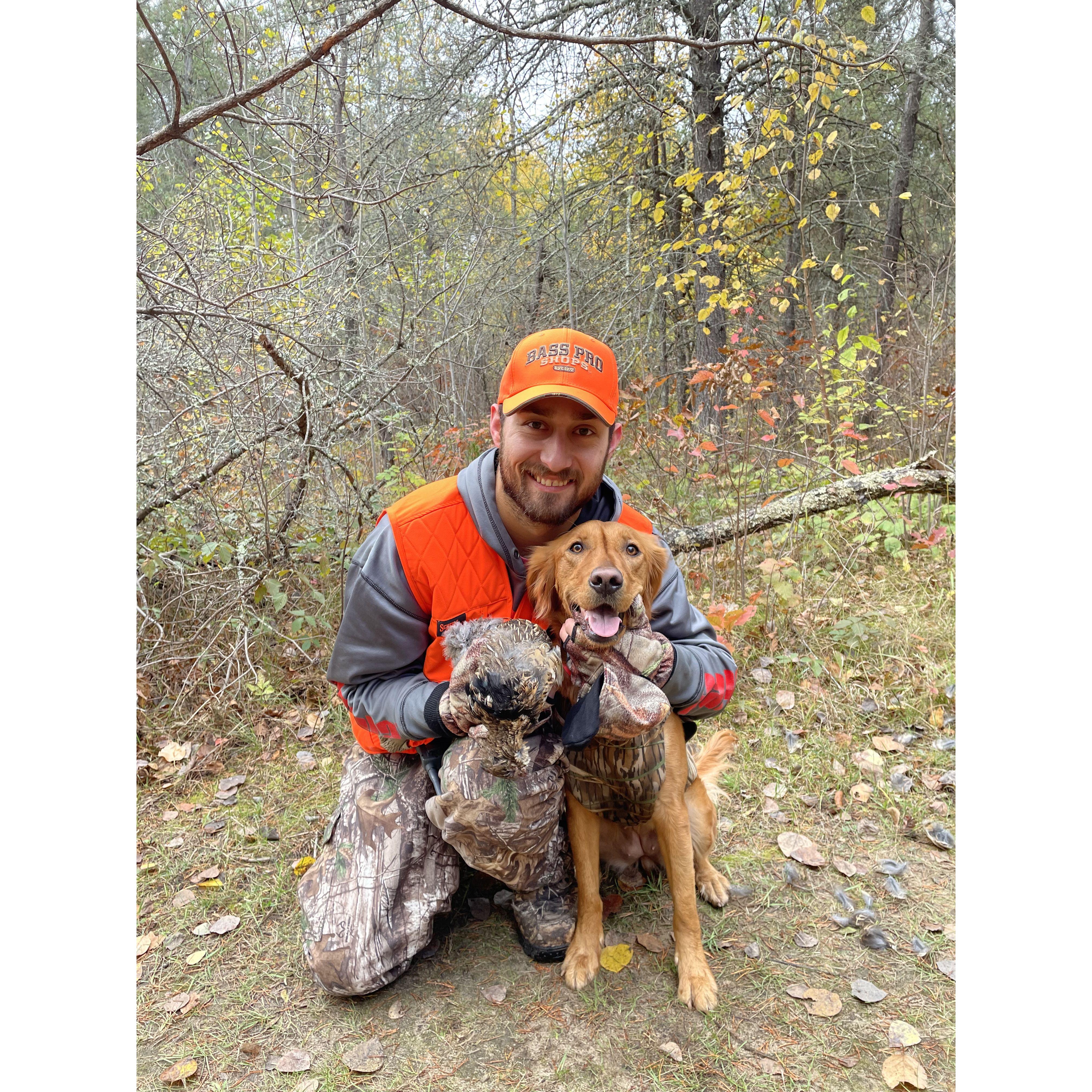 Trudy's first grouse with the family! (Oct 2023)