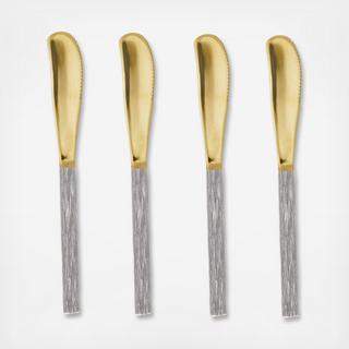 Harrison Silver & Gold Cheese Spreaders, Set of 4