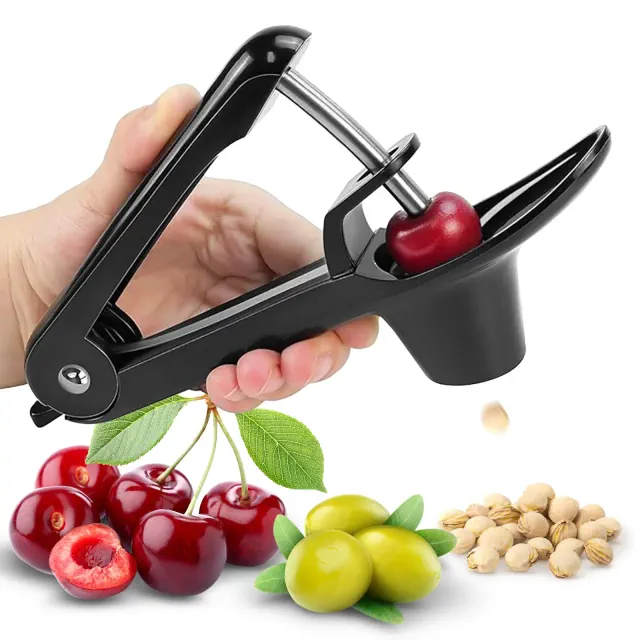 Cheer Collection Premium One-Handed Cherry and Olive Pitter
